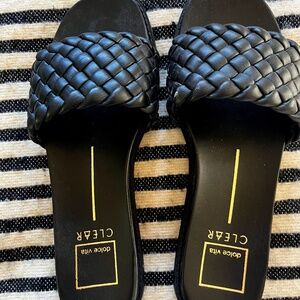 Dolce Vita Black Leather Slides